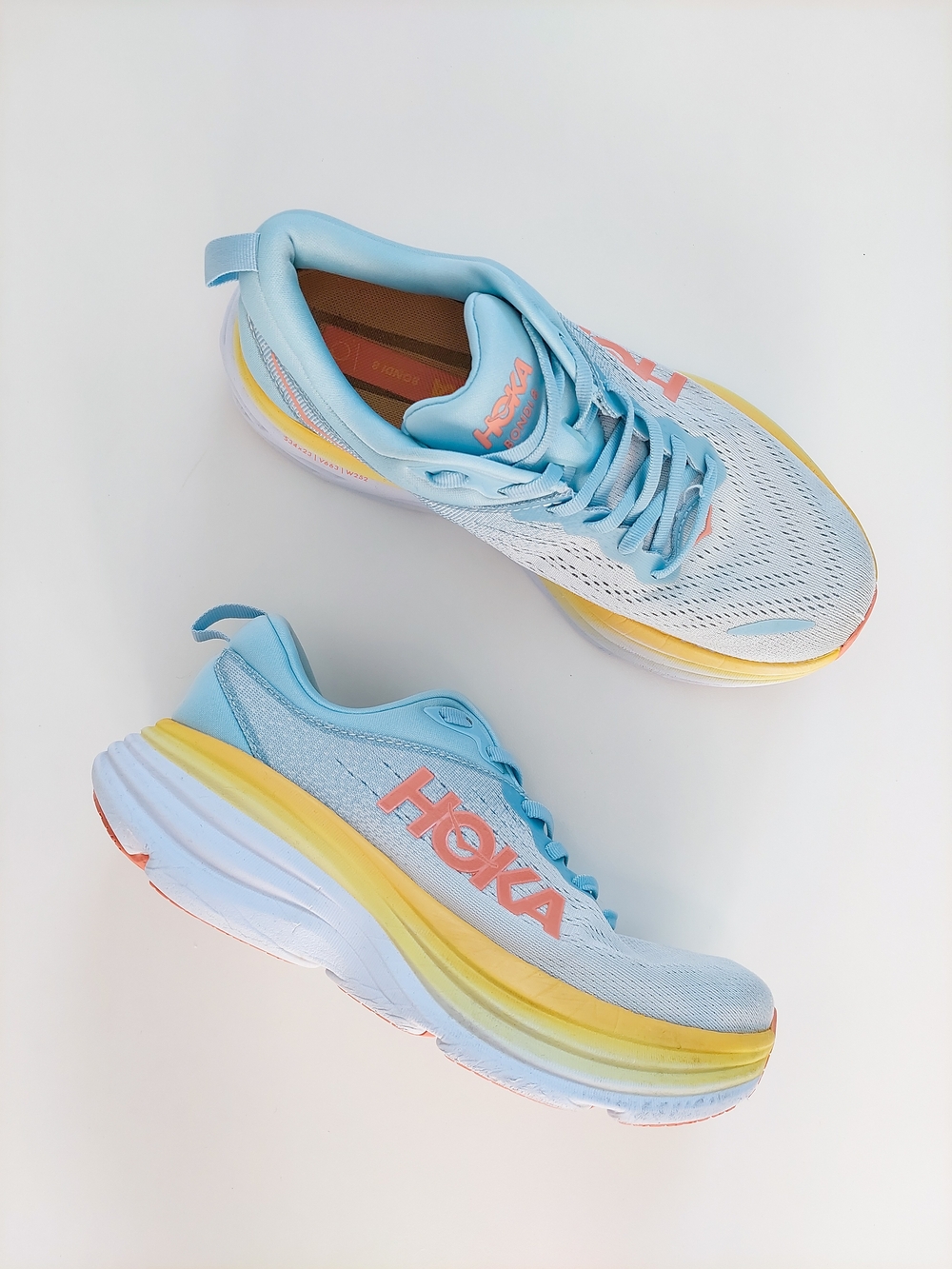 Hoka Bondi 8 Women's US 8.5 (25.5cm) Running Sneakers Athletic Shoes Light Blue